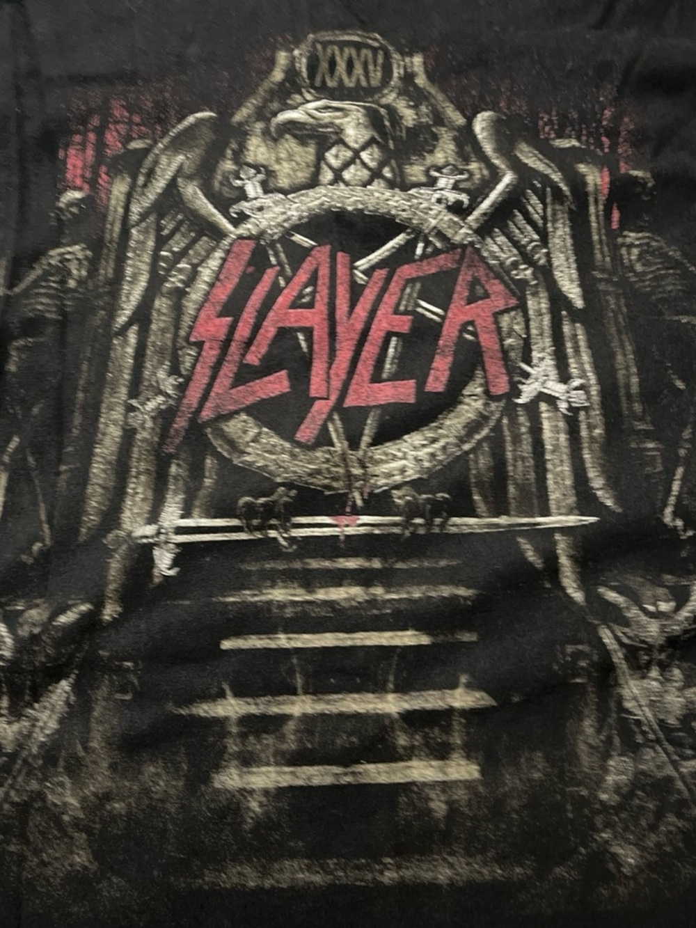 Hanes Black Short Sleeve Tee with Red Slayer Logo